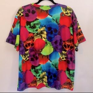 3/10$ Colorful skull oversized graphic tee shirt